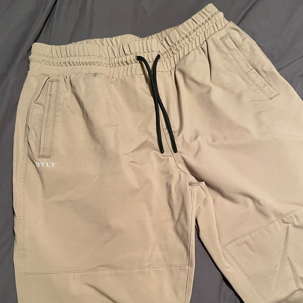 BYLT women’s tan joggers. Size L